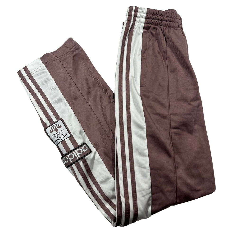Adidas Adibreak Track Pants Women XS Mauve Snap Side Button Wide Leg *Flaw